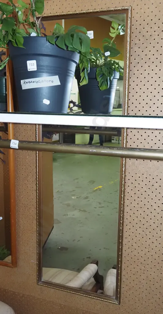 gilt framed wall mirror H1090 Image 1++