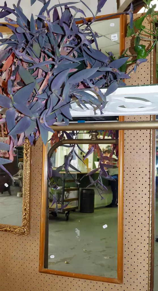 wood framed wall mirror H1100 Image 1++