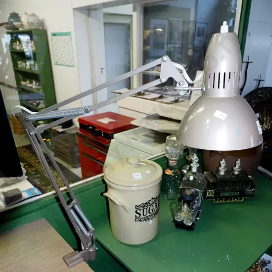 clamp mounted anglepoise lamp