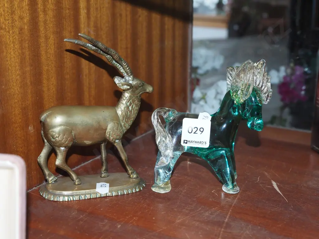 brass antelope, brass donkey H120 Image 1++
