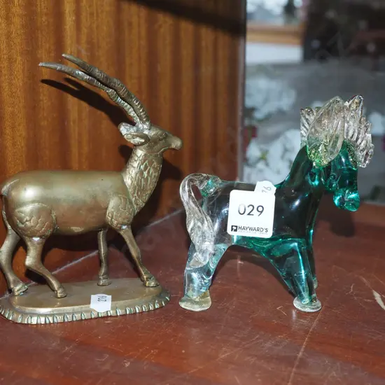 brass antelope, brass donkey H120