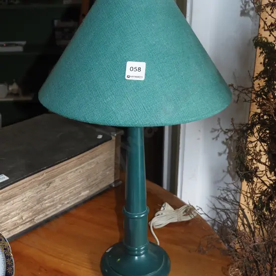 green wood based table lamp H520