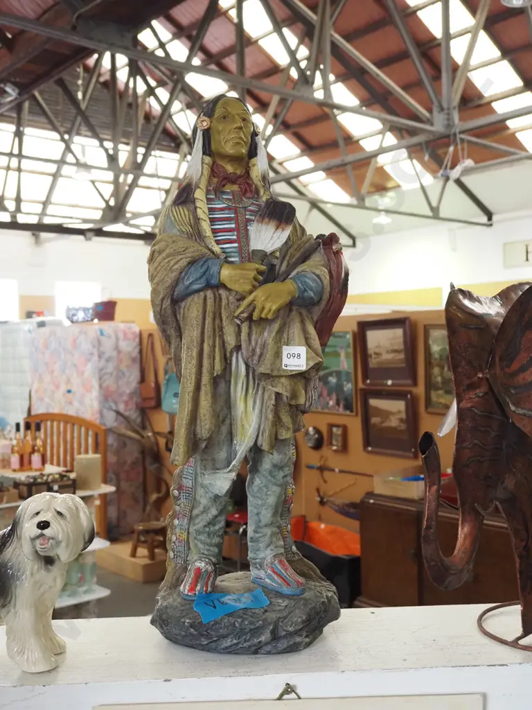 composite first nation figurine H600 - peace pipe broken Image 1++