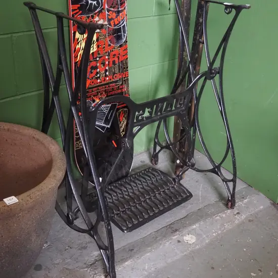 base to a Jones treadle sewing machine