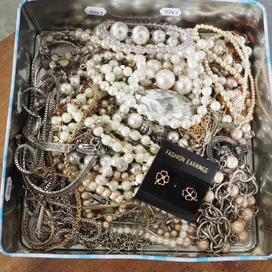 box of costume jewellery
