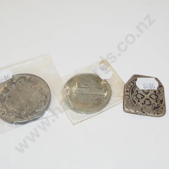 1916 German fleet medallion & 2 other coins