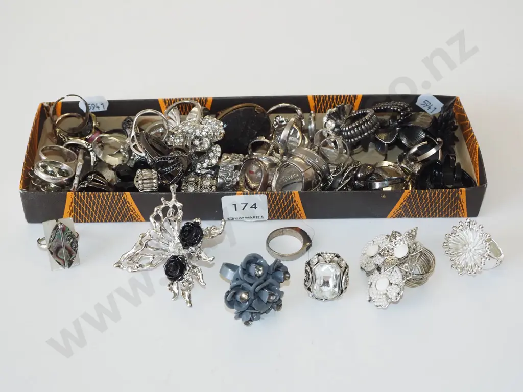 tray of costume rings Image 1++