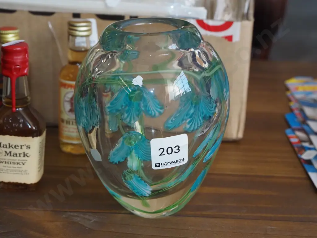 hand painted art glass vase H150 Image 1++
