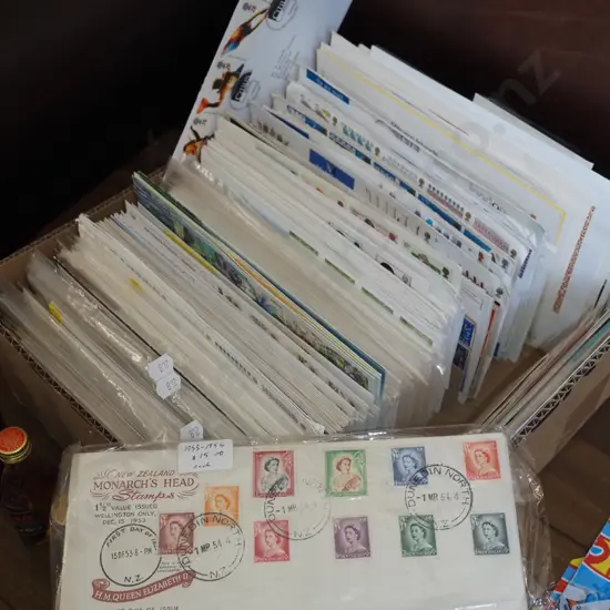 box of first day covers