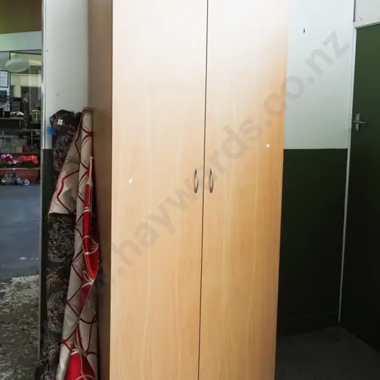 mdf faux wood veneer 2 door wardrobe H2100 W800 D600