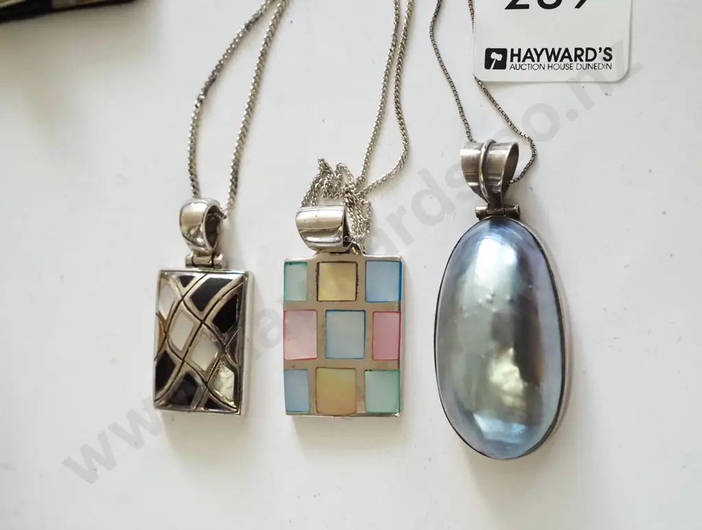 3x sterling silver necklaces Image 1++