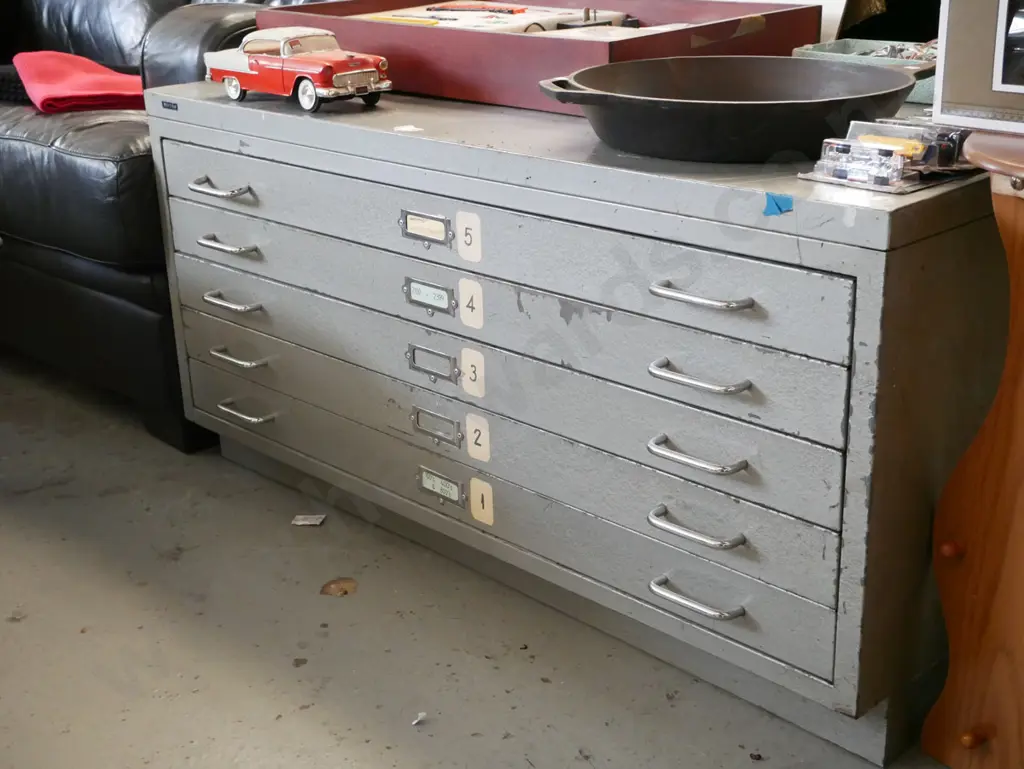 5 drawer metal plan drawers H550 W1120 D880 Image 1++
