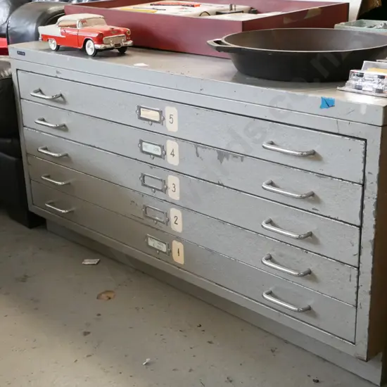 5 drawer metal plan drawers H550 W1120 D880