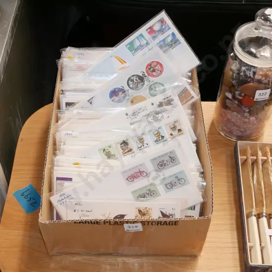 box of first day covers