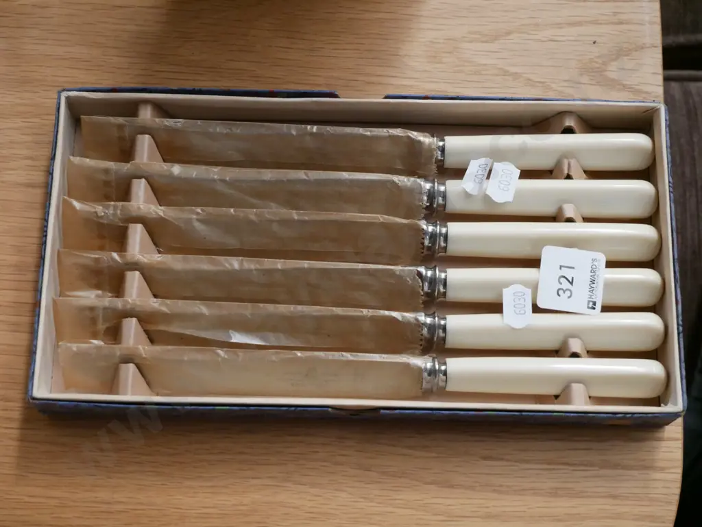 box of as new bone handled table knives Image 1++