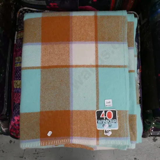 checked woollen blanket