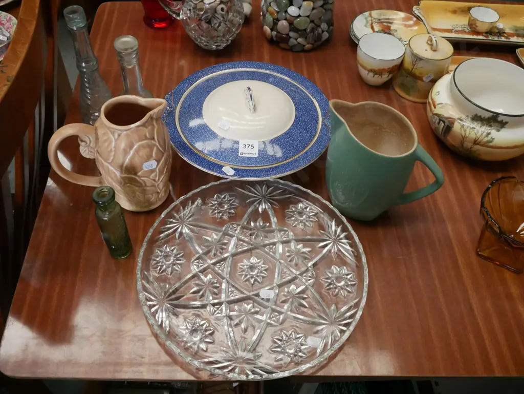 lidded vege, jugs, cake plate, vintage bottles Image 1++