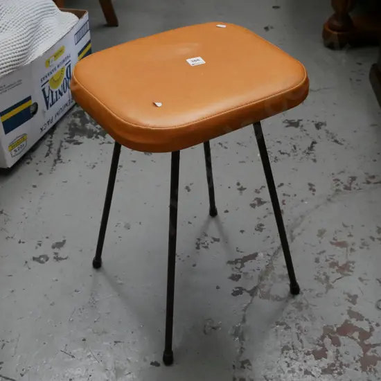orange vinyl stool
