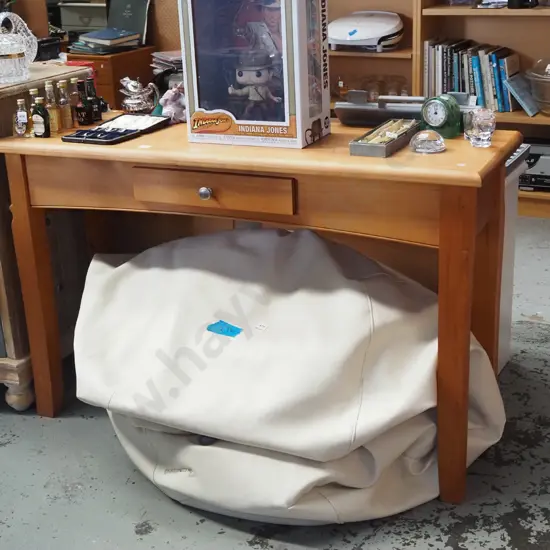 solid rimu 1 drawer hall table - varnish needs attention H760 W1220 D400