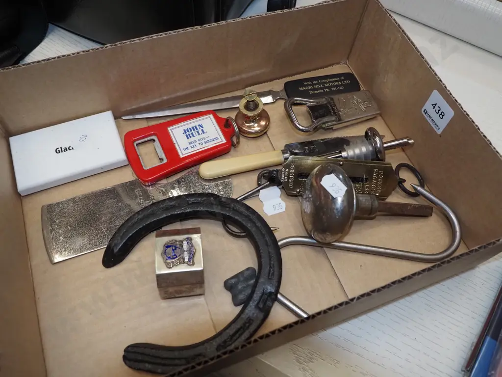 box; spring scales, horse shoe, letter openers etc Image 1++