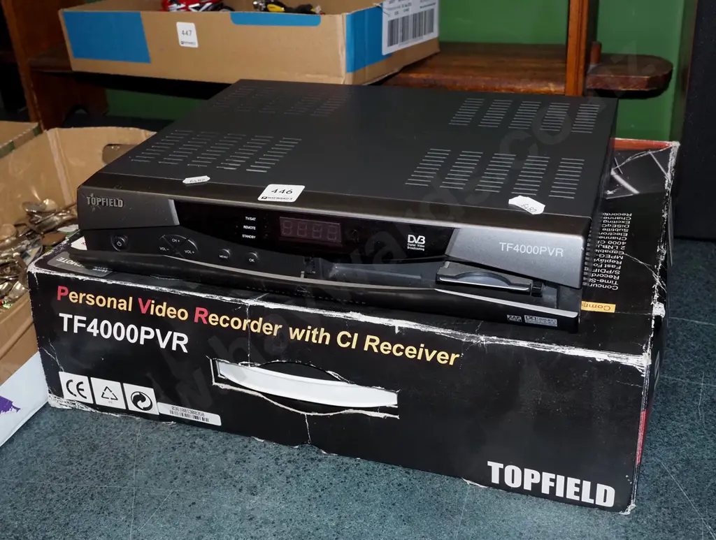 boxed as new Top Field personal video recorder with original box - front panel won't stay closed Image 1++