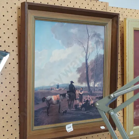 framed print - traveller and cattle