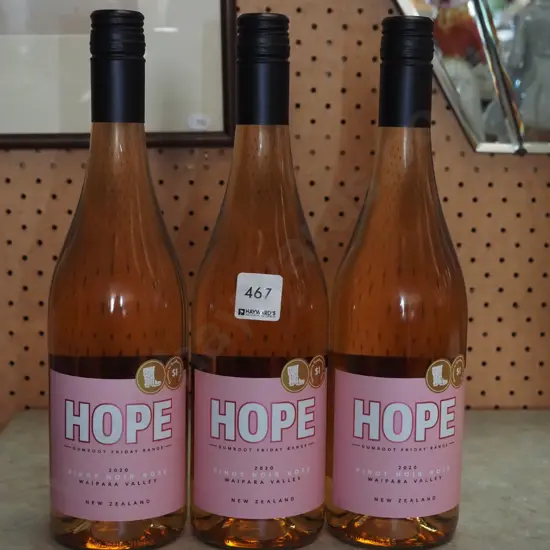 3x bottles of Hope pinot noir rose 2020