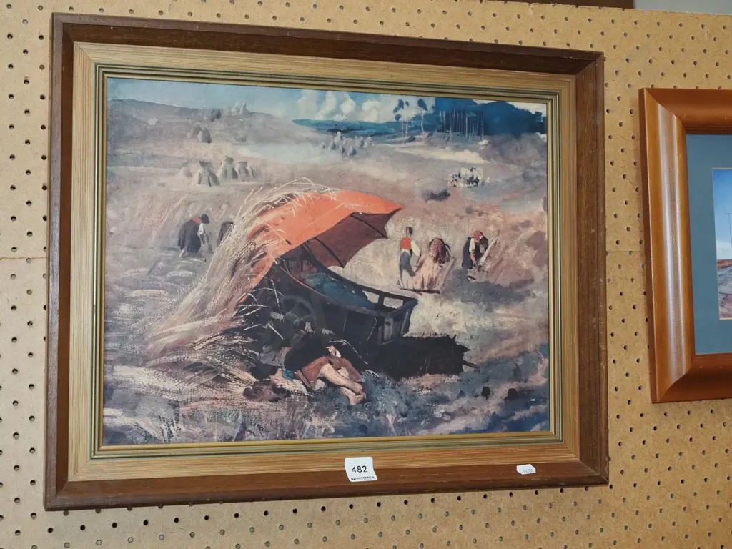 framed print - harvest scene Image 1++