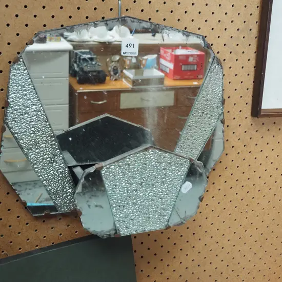 wall mounted mirror pocket vase - silvering H300