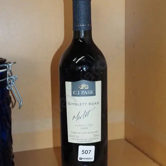 bottle of C.J. Pask Gimblet Road merlot 2000