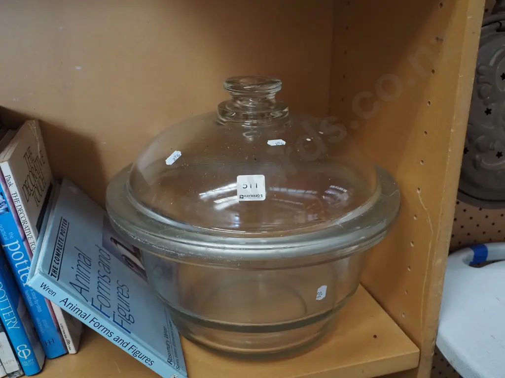 large lidded glass dessicator H300  Image 1++