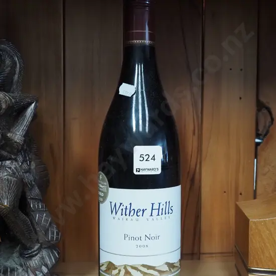 bottle of Wither Hills pinot noir 2008
