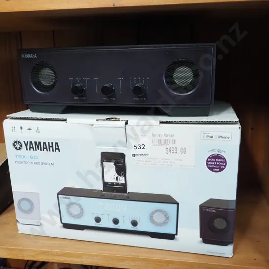 boxed Yamaha TS/80 desk top audio system