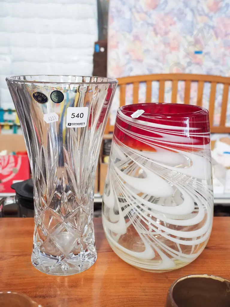 art glass vase, crystal vase H255 Image 1++