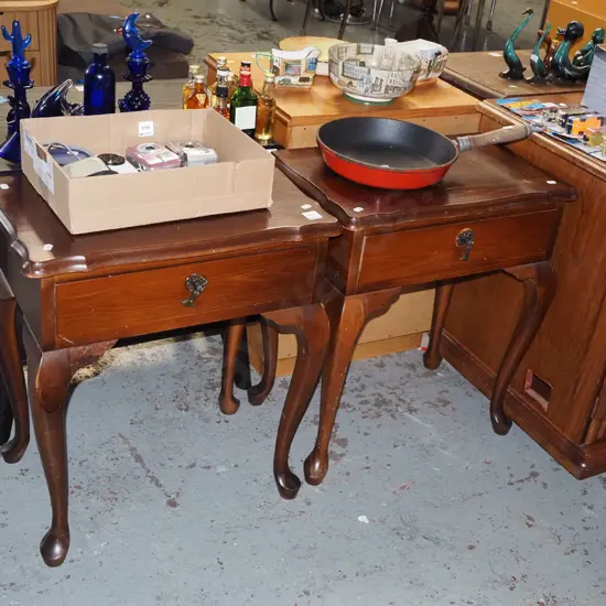 2x cab leg single drawer bedside cabinets