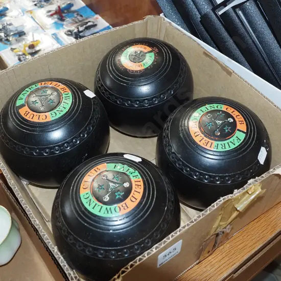 4x Henselite Fairfield lawn bowls
