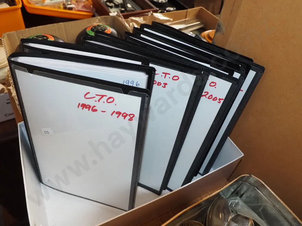 box; various stamps in plastic folders Image 1++