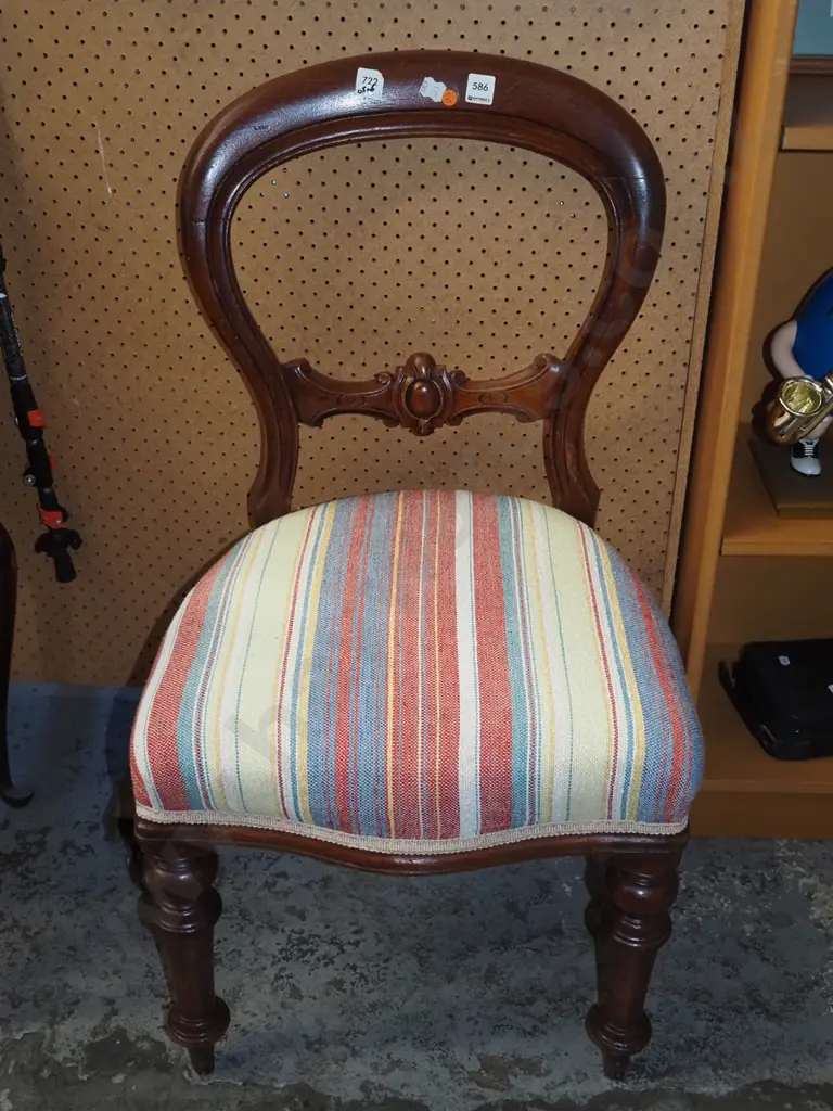 turned leg mahogany balloon back dining chair Image 1++