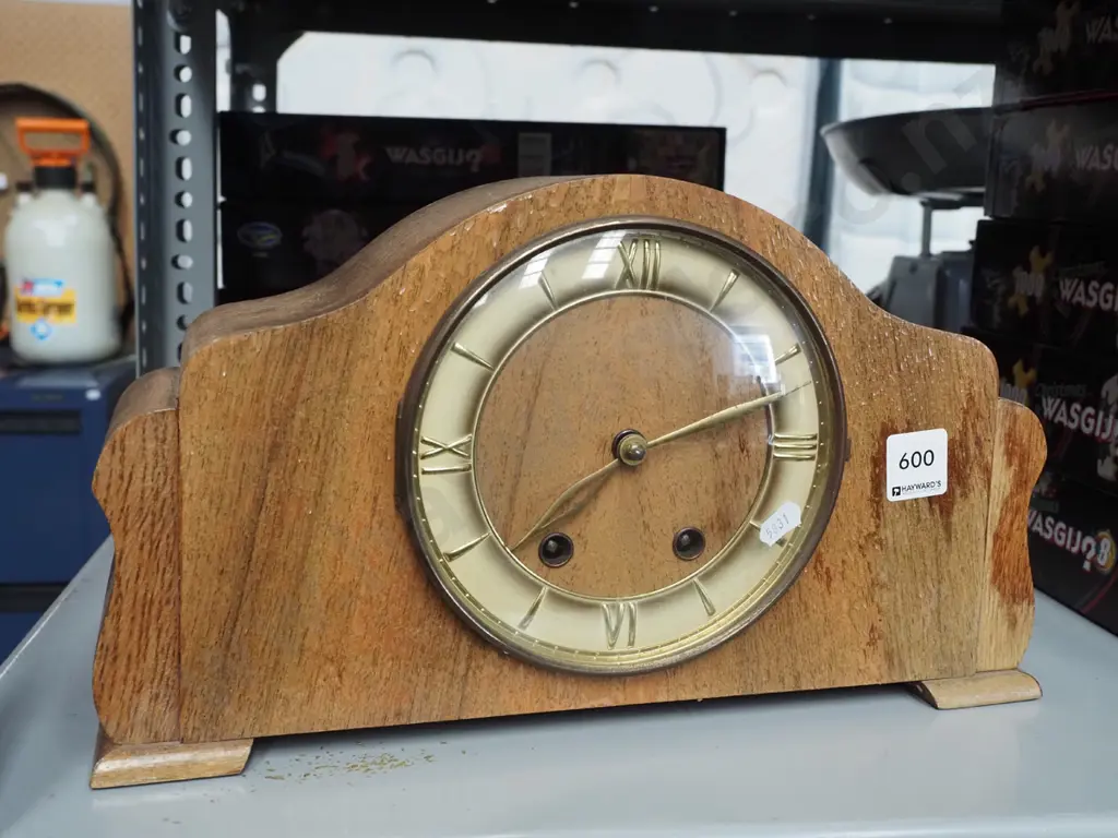 restorer's deco mantle clock - varnish needs attention Image 1++