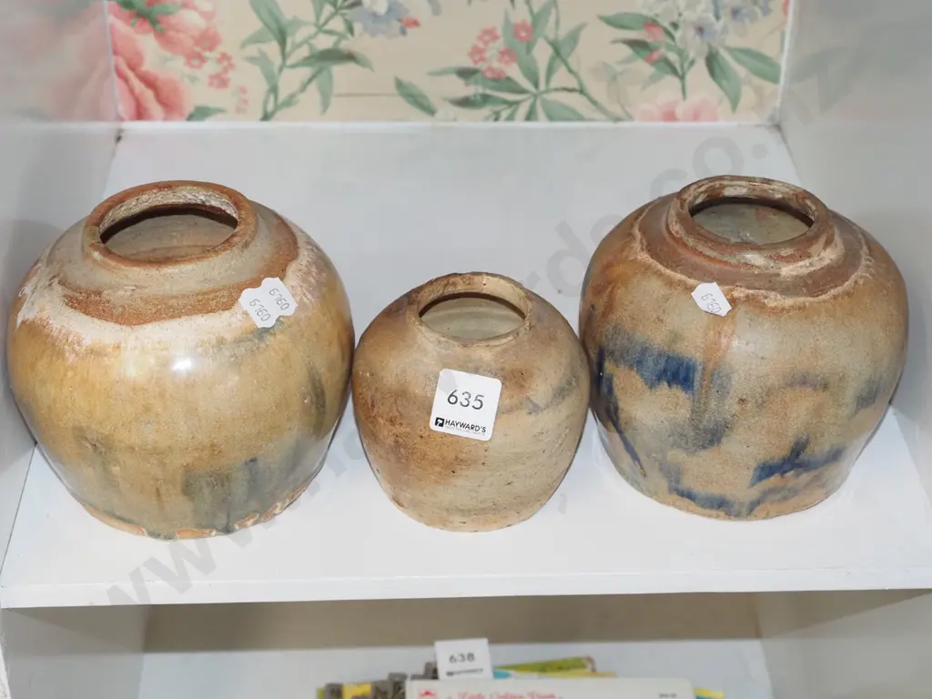 3x vintage ginger jars H130 Image 1++