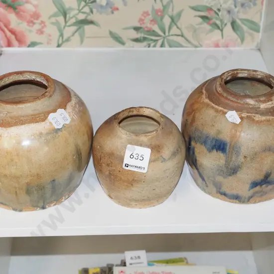 3x vintage ginger jars H130