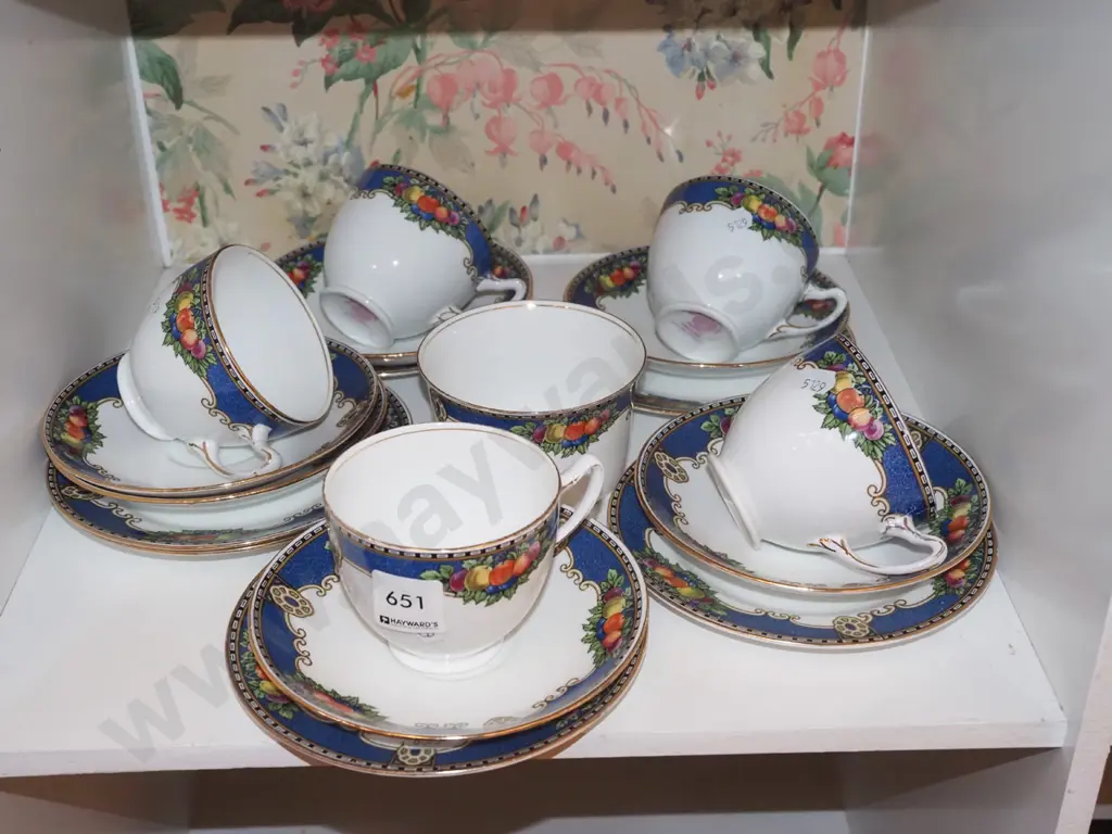 5x English china trios, sugar - crack Image 1++