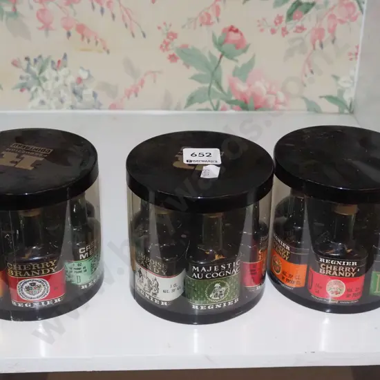 3x sets of various brandy spirit miniatures