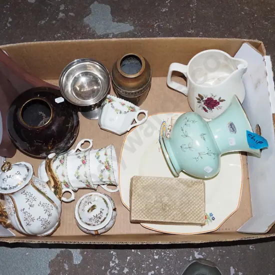 box; vase, plates, jug, comport etc