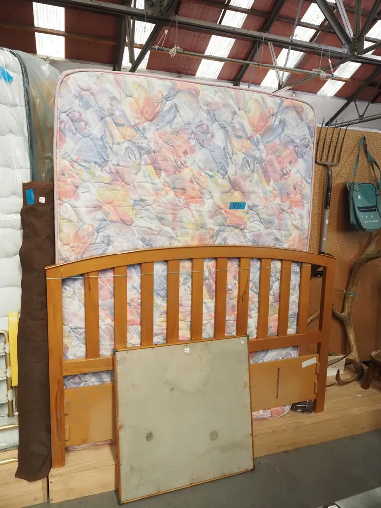 queen bed base, mattress and headboard Image 1++