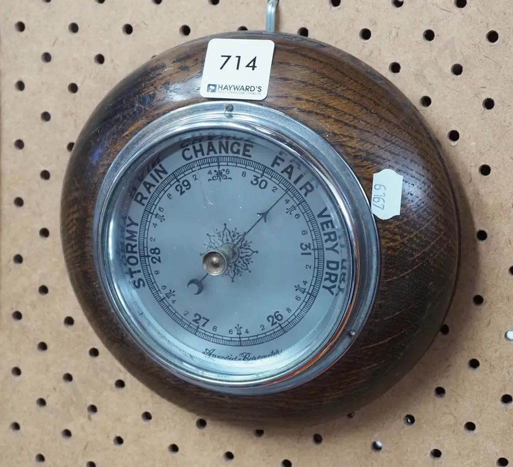 oak framed wall mounted barometer Image 1++