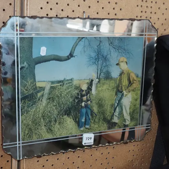 mirror framed - father and boy hunting