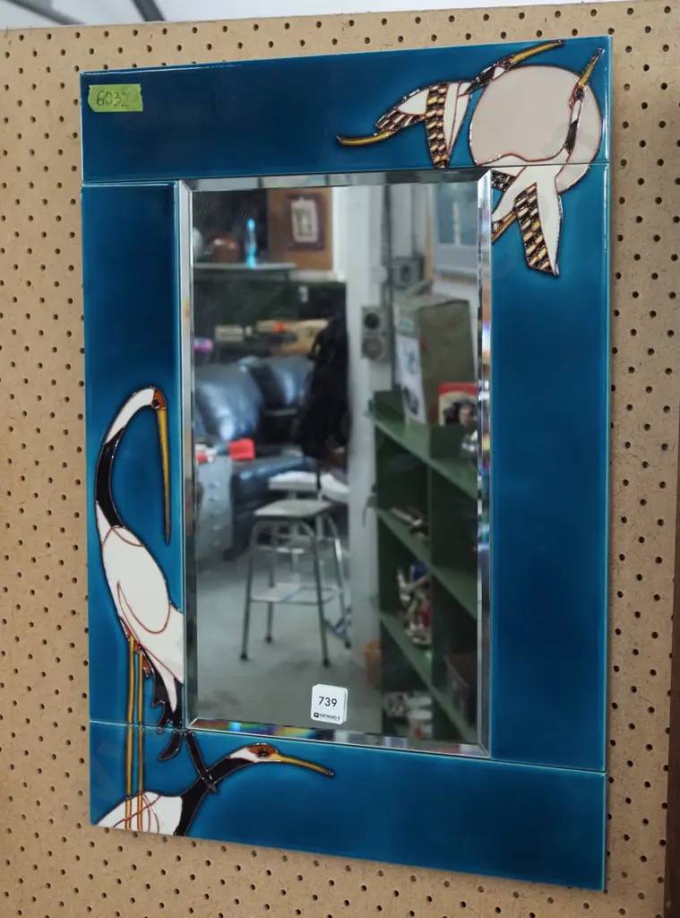 bevelled tile framed wall mirror Image 1++