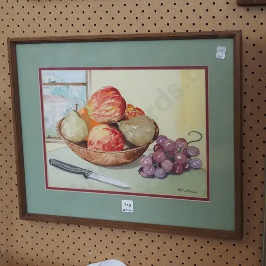 framed watercolour - fruit