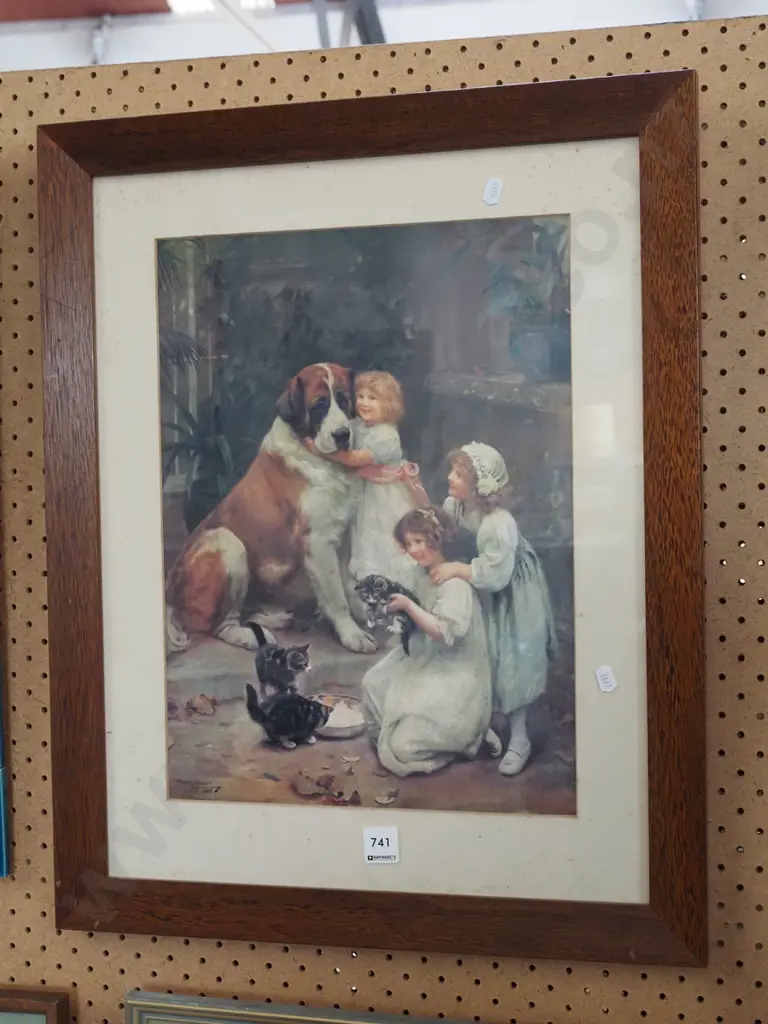 framed print - children, cats, dog Image 1++